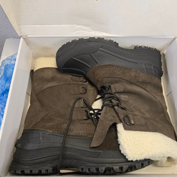 Adventuridge Winter Boots Mens 12 Brown Waterproof Insulated Snow Boots NEW - Picture 4 of 10